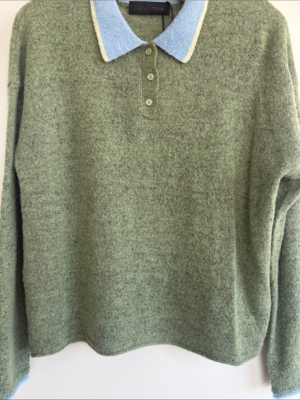 Zara Contrast Knit Polo Shirt - Picture 3 of 7